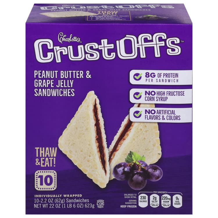 Charlotte'S Crust Offs Sandwiches, Peanut Butter & Grape Jelly