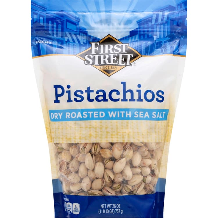First Street Pistachios, With Sea Salt, Dry Roasted