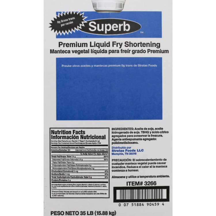 Superb Fry Shortening, Liquid