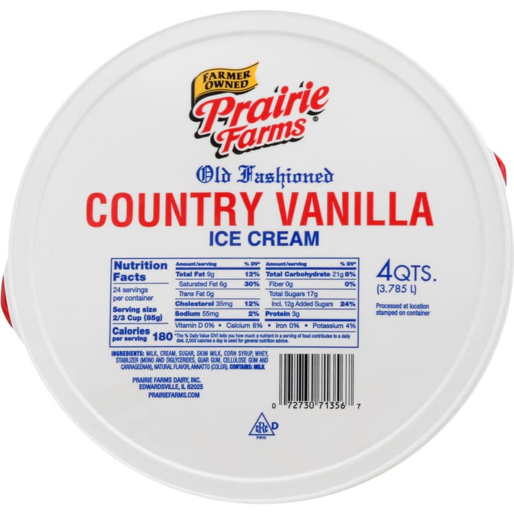Prairie Farms Vanilla Ice Cream Pail