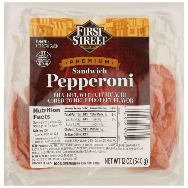 First Street Sandwich Pepperoni, Premium