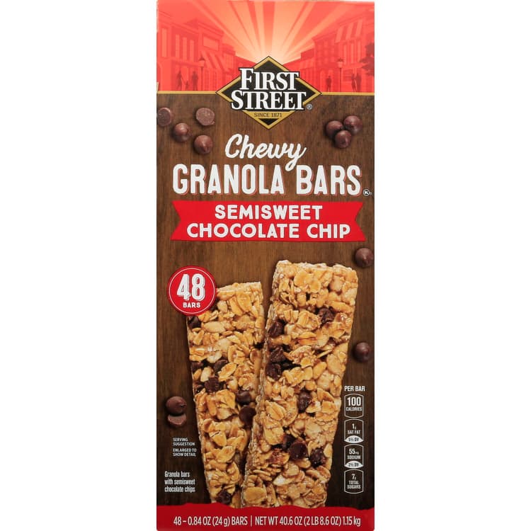 First Street Granola Bars, Semisweet Chocolate Chip, Chewy