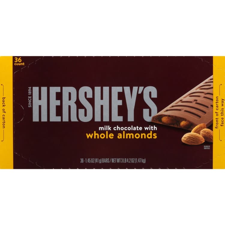 Hershey'S Milk Chocolate Bar, With Whole Almonds