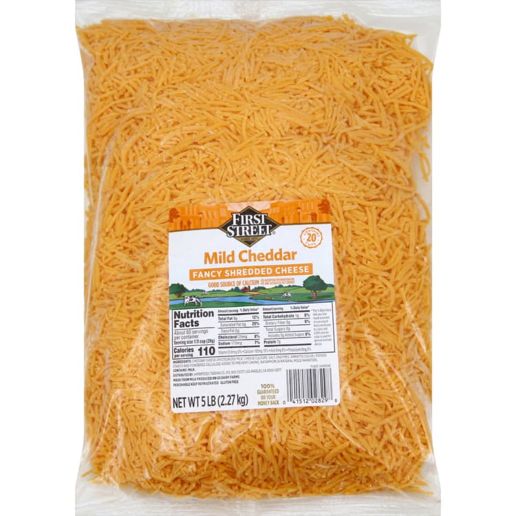 First Street Cheese, Mild Cheddar, Fancy Shredded