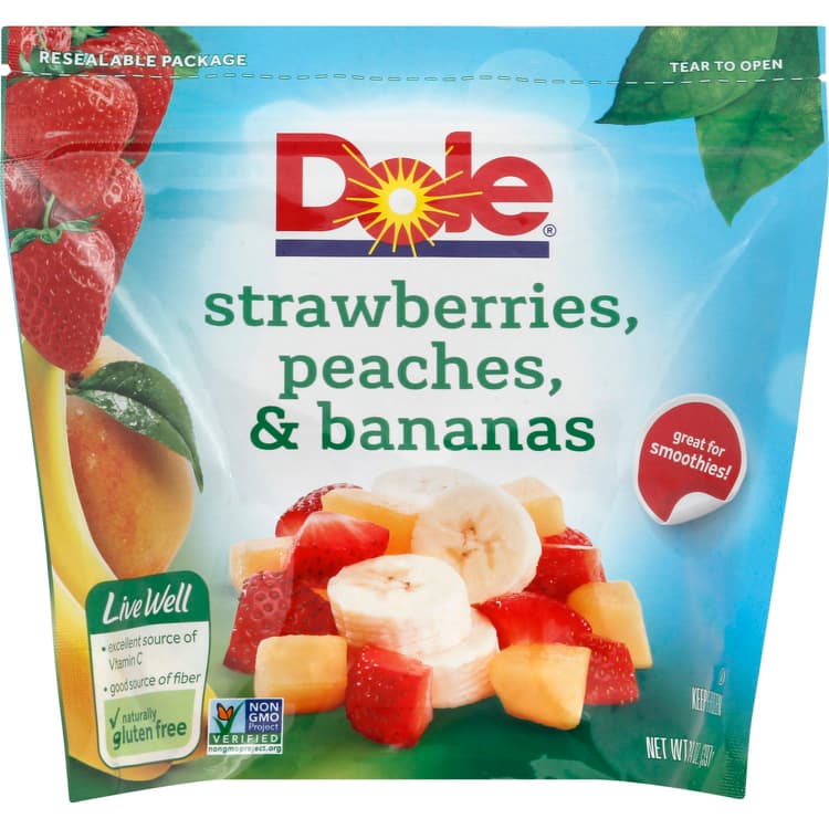 Dole Fruit Cut Strawberrys Peaches & Bananas