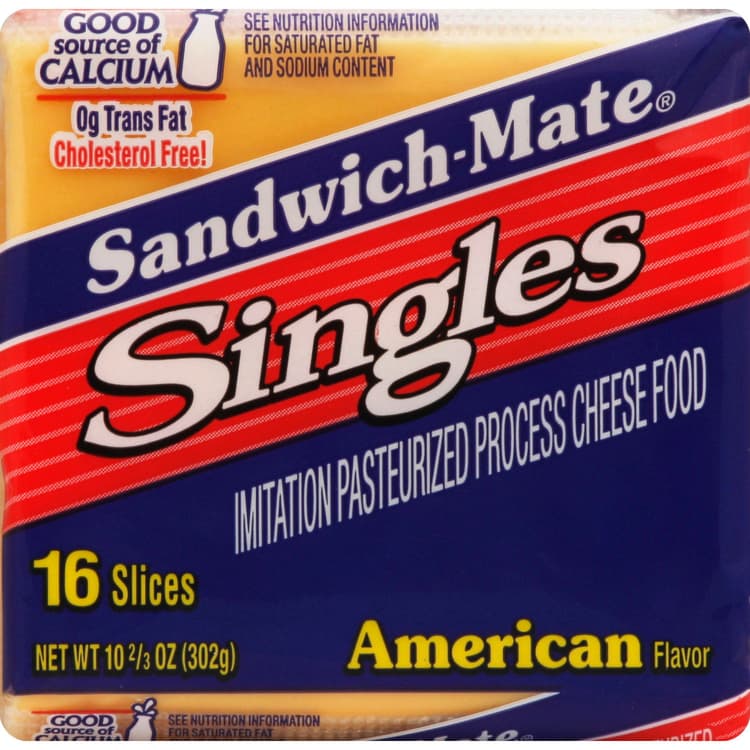 Sandwich-Mate Imitation Cheese Food, Singles, American Flavor