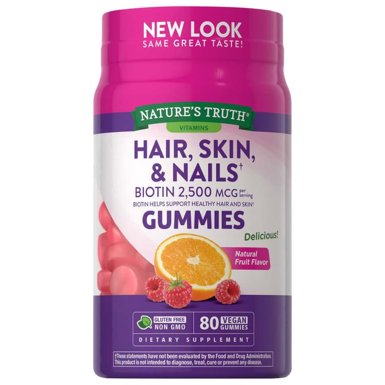 Nature'S Truth Gorgeous Hair Skin Nails Gummies With 2500 Mcg Biotin
