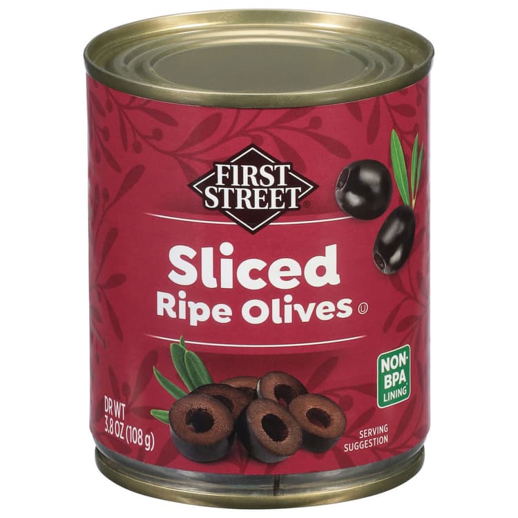 First Street Olives, Sliced, California Ripe