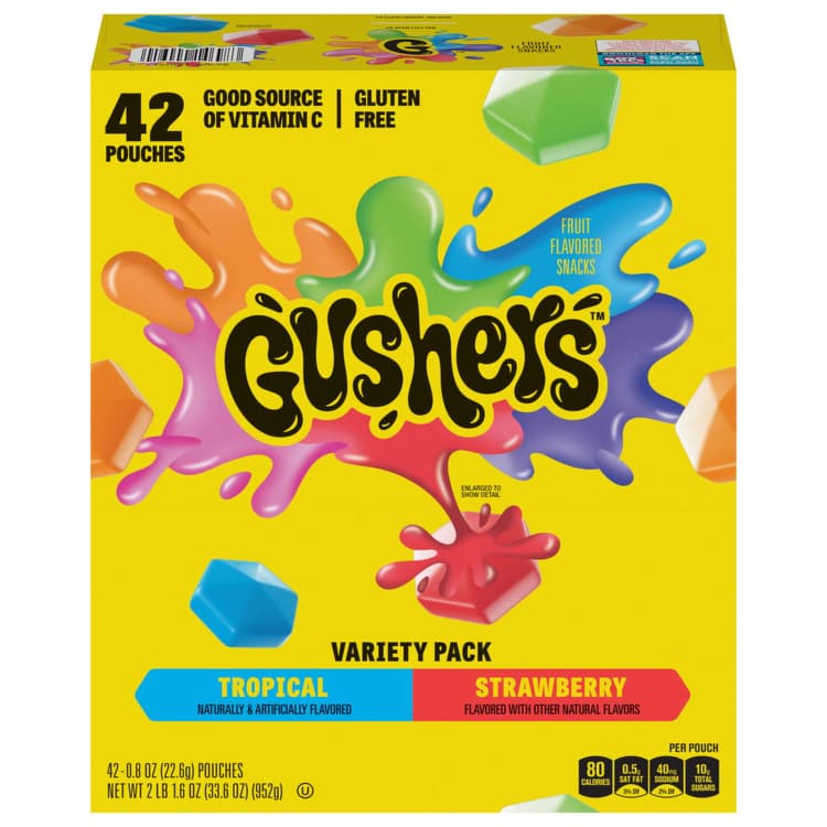 General Mills Fruit Gushers Tropical Flavors And Strawberry Splash