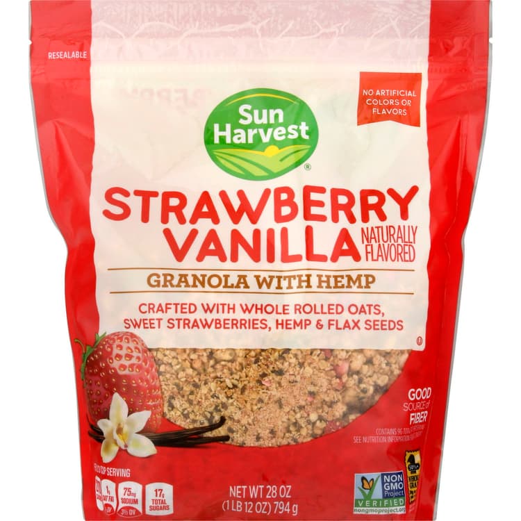 Sun Harvest Granola With Hemp, Strawberry Vanilla