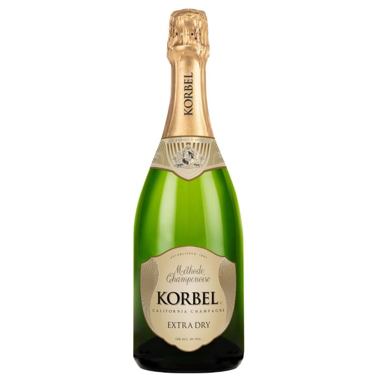 Korbel Extra Dry California Champagne, Bottle, 24 Proof
