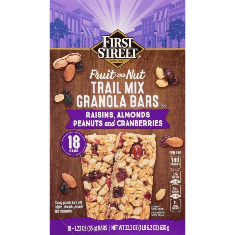 First Street Granola Bars, Fruit And Nut Trail Mix