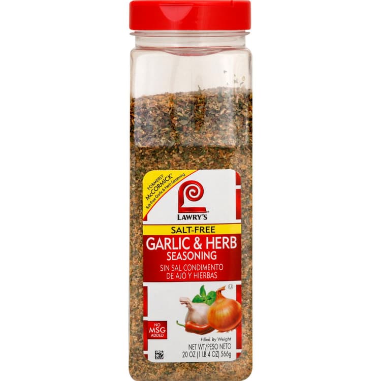 Lawry'S Seasoning, Salt-Free, Garlic & Herb