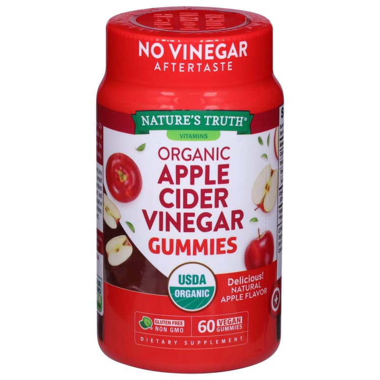 Nature'S Truth Apple Cider Vinegar, Organic Gummies, Natural Apple Flavor