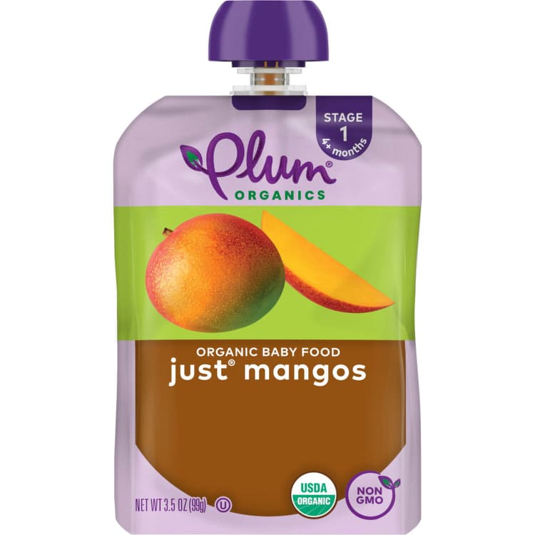 Plum Organics Just Mangos Stage 1 Organic Baby Food Pouch