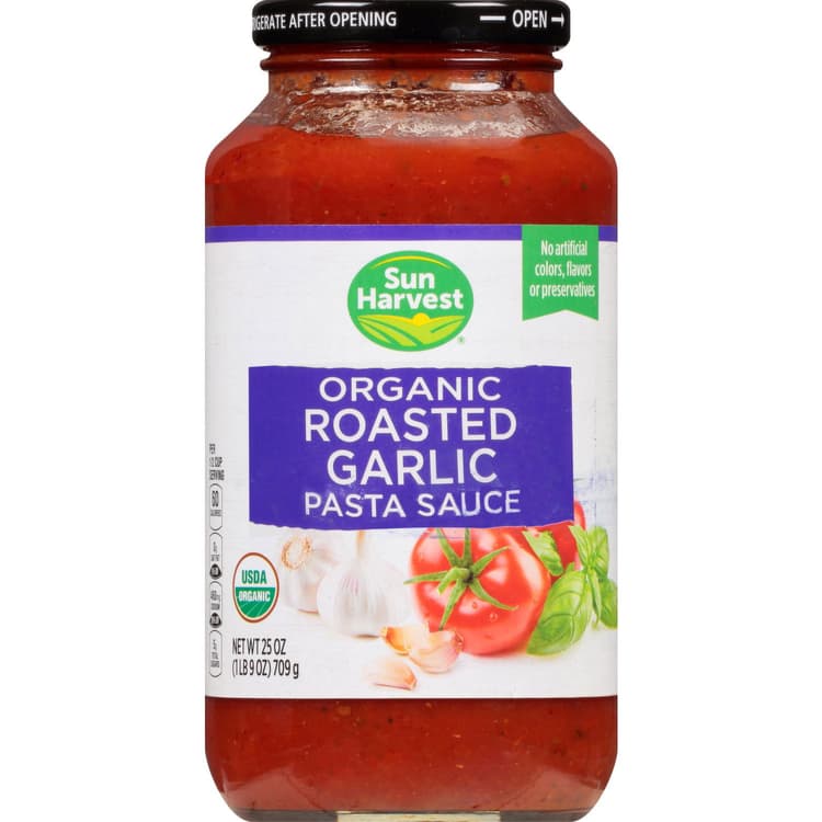 Sun Harvest Pasta Sauce, Organic, Roasted Garlic