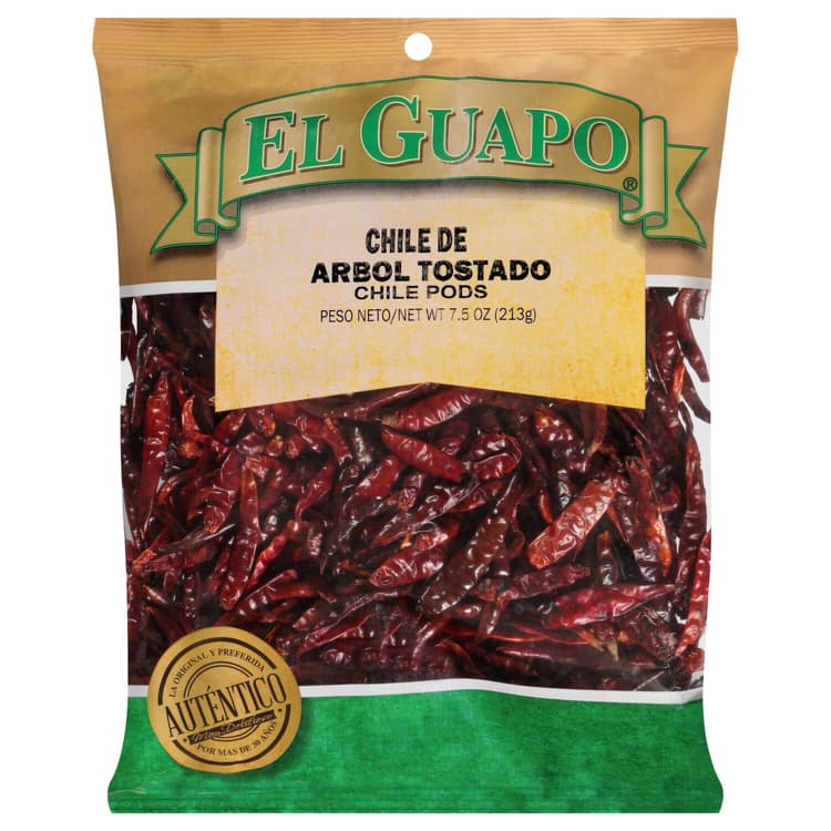El Guapo Premium Toasted Arbol Chili Pods (Chile De Arbol Entero Tostado