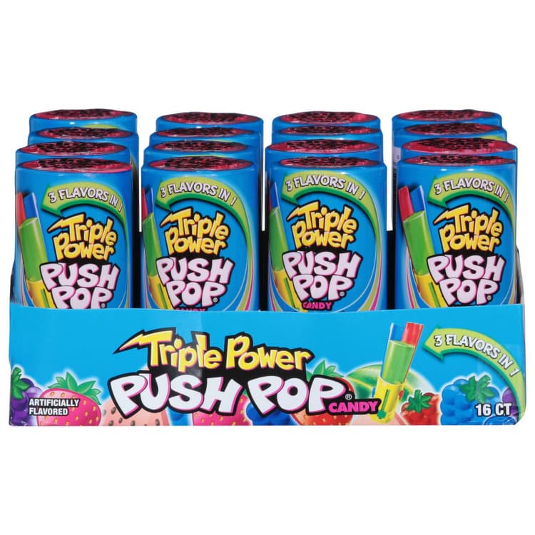 Push Pop Candy, 3 Flavors In 1, Triple Power