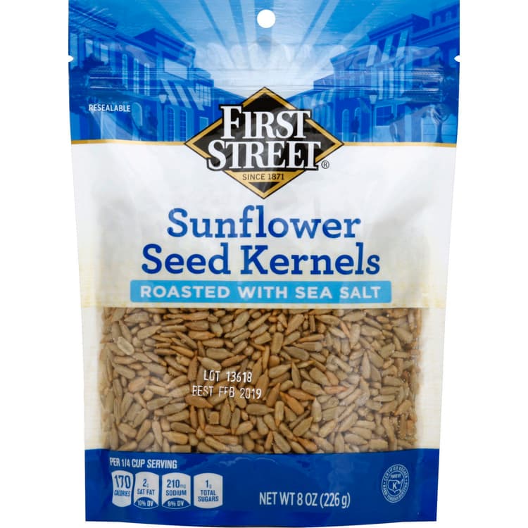 First Street Sunflower Seed Kernels, Roasted With Sea Salt