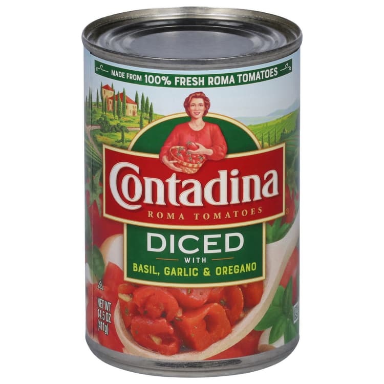 Contadina Tomatoes Roma Style Diced With Italian Herbs
