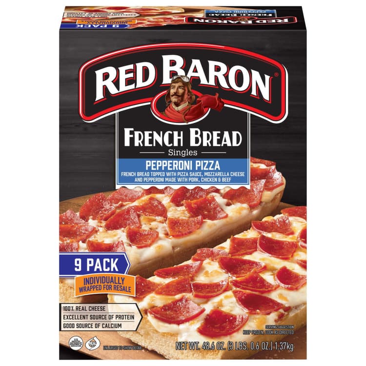 Red Baron Pizza, Pepperoni, Singles, French Bread