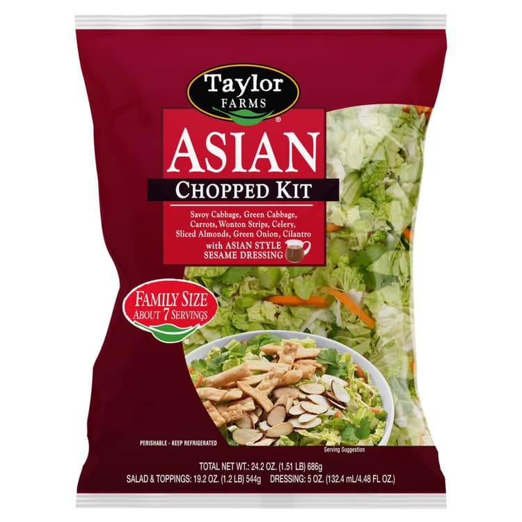 Taylor Farms Asain Family Size Chopped Salad Kit Bag