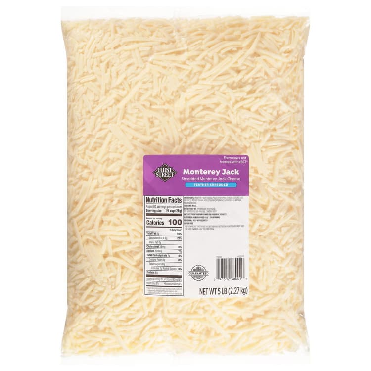 First Street Feather Shredded Cheese, Monterey Jack