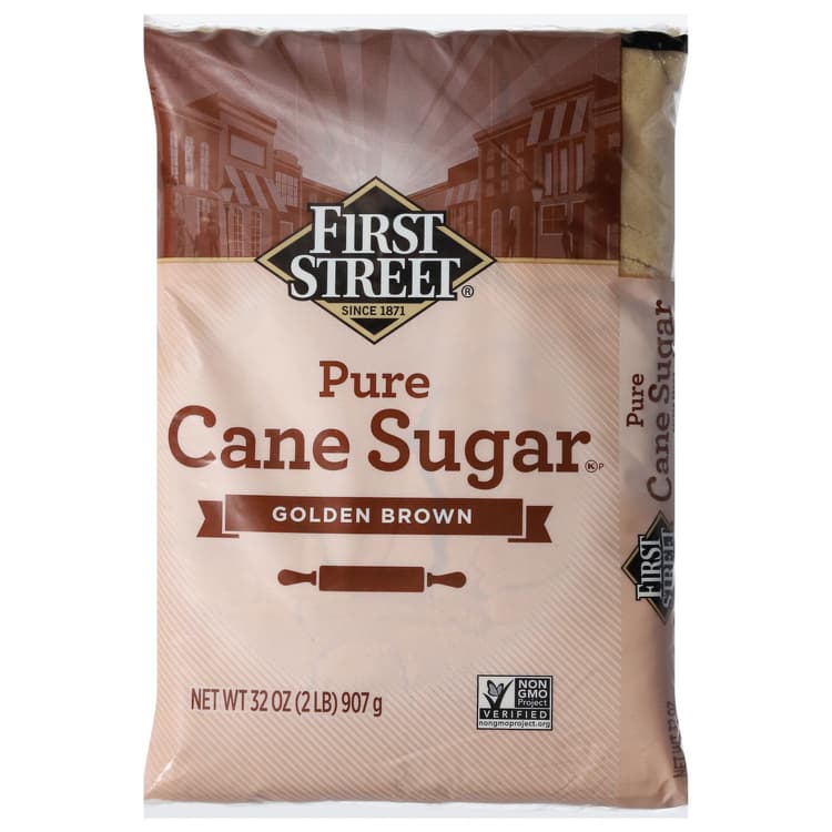 First Street Cane Sugar, Pure, Golden Brown