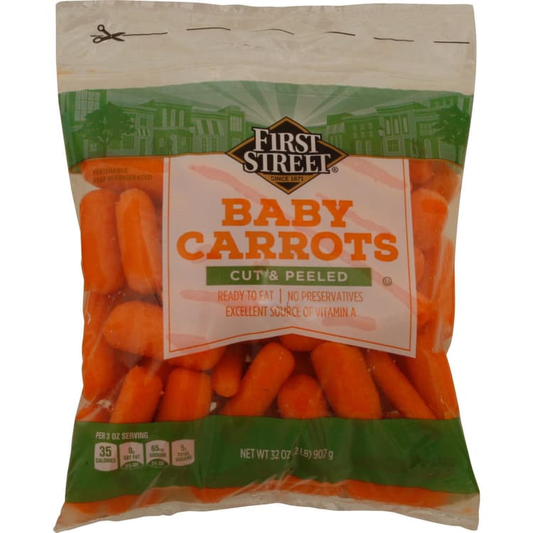 First Street Baby Carrots, Cut & Peeled