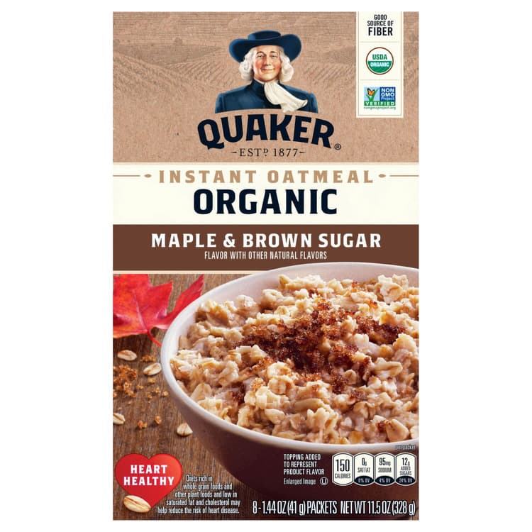 Quaker Instant Oatmeal, Organic, Maple & Brown Sugar