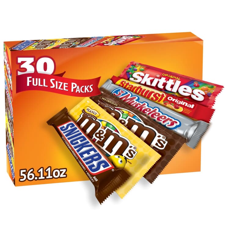 Mixed M&M'S, Snickers, Skittles And More Chocolate Candy Bars, Bulk Full Size Fundraiser Candy