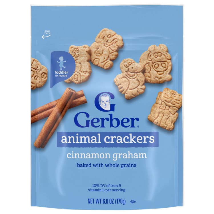 Gerber Cinnamon Graham Animal Crackers Snack Bag For Toddler
