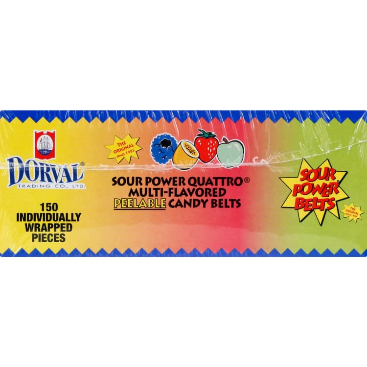 Dorval Candy Belts, Peelable, Sour Power Quattro, Multi-Flavored