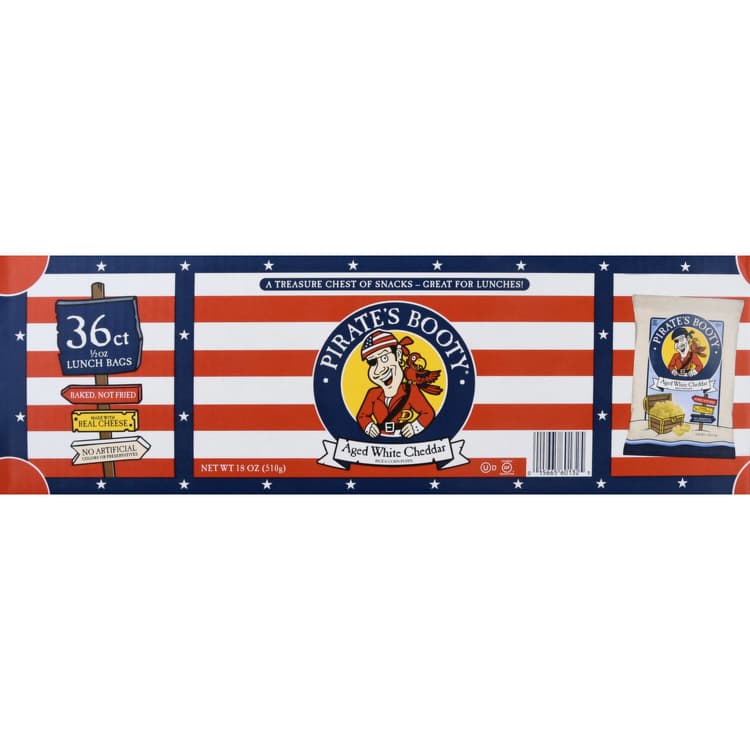 Pirate'S Booty Rice And Corn Puffs, Aged White Cheddar, Baked