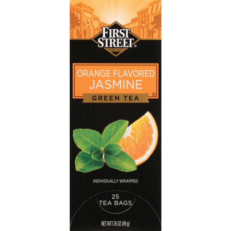 First Street Green Tea, Orange Flavored, Jasmine