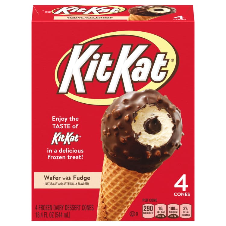 Kit Kat  Dairy Dessert Cones, Wafer With Fudge