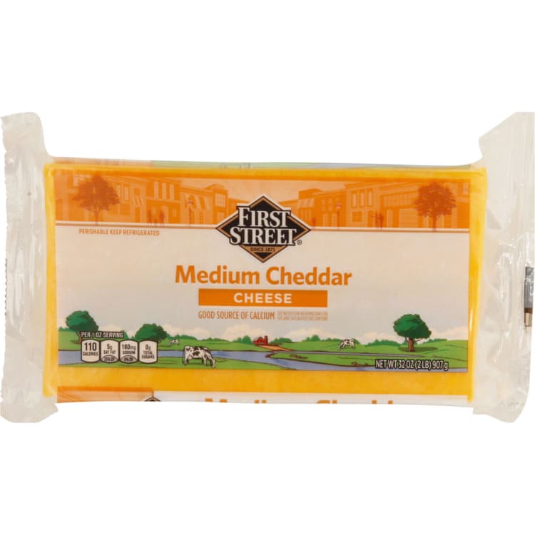 First Street Natural Medium Cheddar Cheese