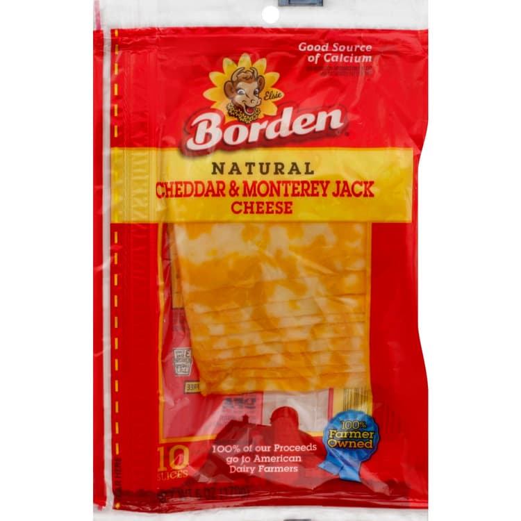 Borden Cheese, Slices, Cheddar & Monterey Jack