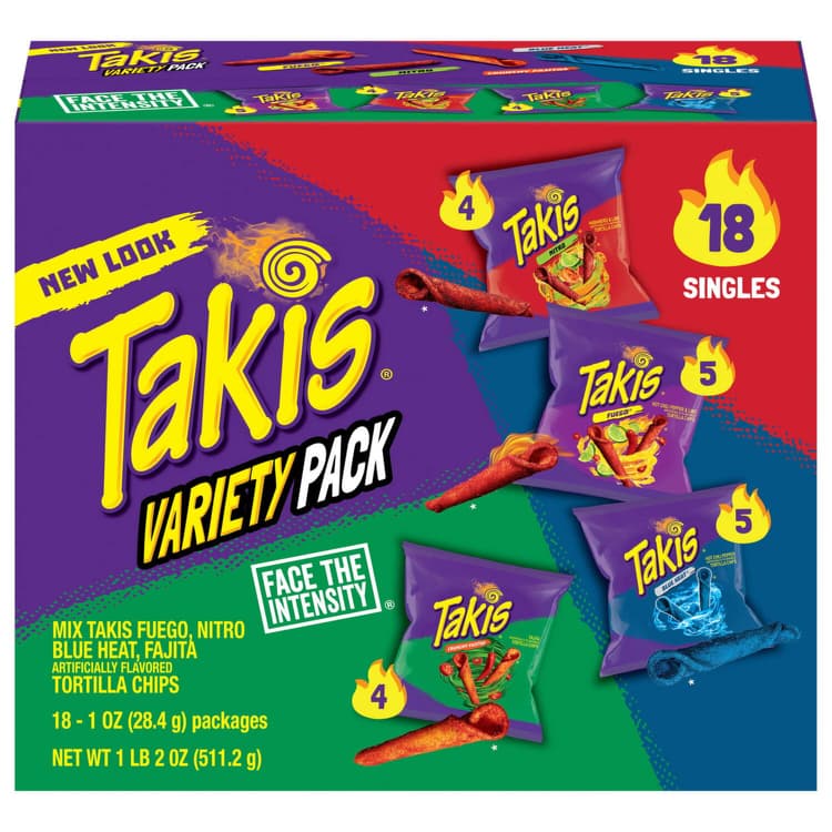 Takis Assorted Flavored Mixed Spicy Rolled Tortilla Chips