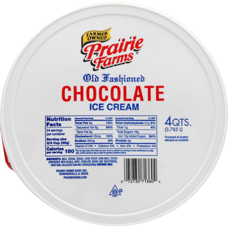 Prairie Farms Chocolate Ice Cream Pail