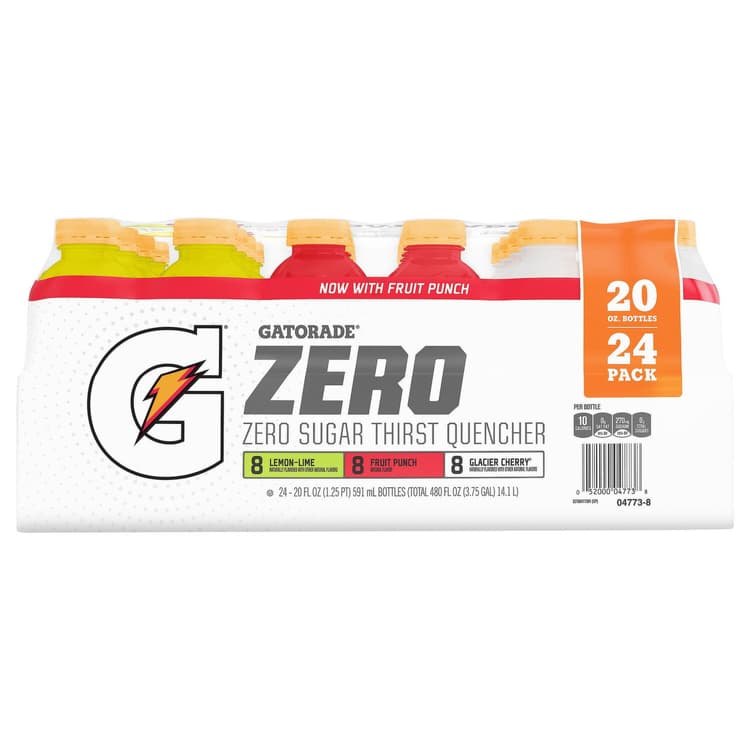 Gatorade Thirst Quencher, Zero Sugar, Lemon-Lime/Fruit Punch/Glacier Cherry