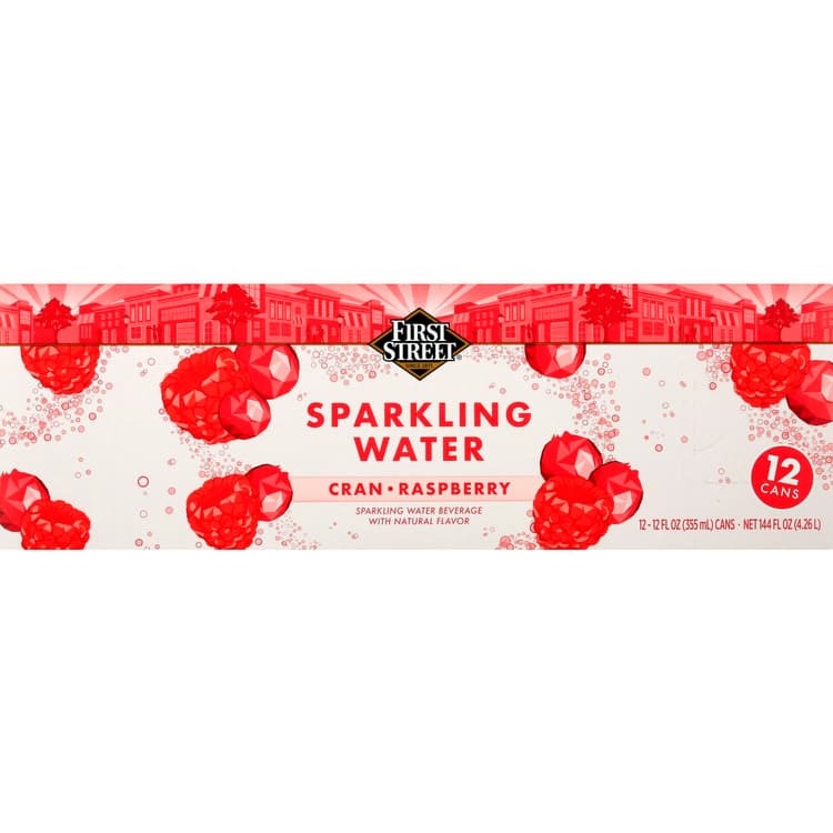First Street Sparkling Water, Cran-Raspberry