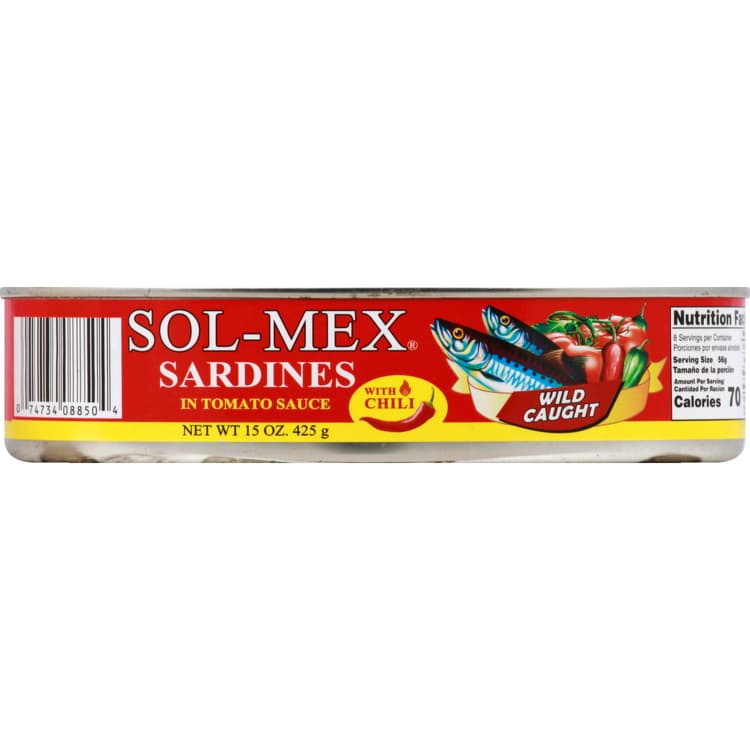 Sol-Mex Sardines, In Tomota Sauce, With Chili