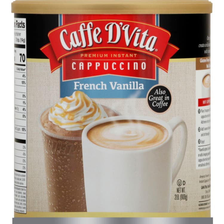 Caffe D'Vita Instant Cappuccino, Premium, French Vanilla