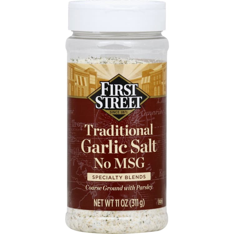 First Street Garlic Salt, With Parsley, Traditional, Coarse Ground