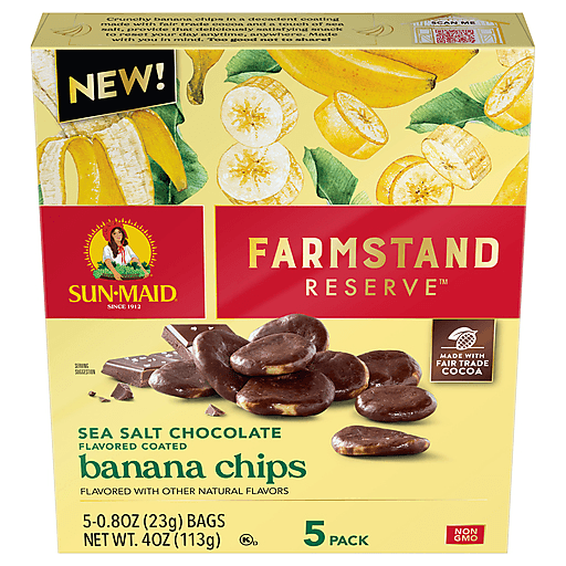 Sun-Maid Farmstand Reserve Sea Salt Chocolate Flavored Coated Banana Chips