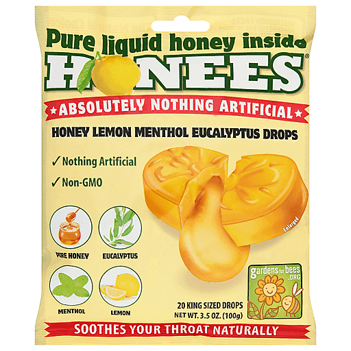 Honees Honey Lemon Menthol Eucalyptus Drops