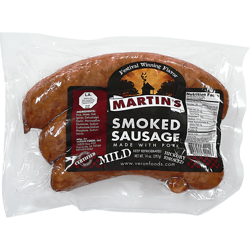 Martin’S Smoked Sausage Made With Pork Mild Hickory Smoked