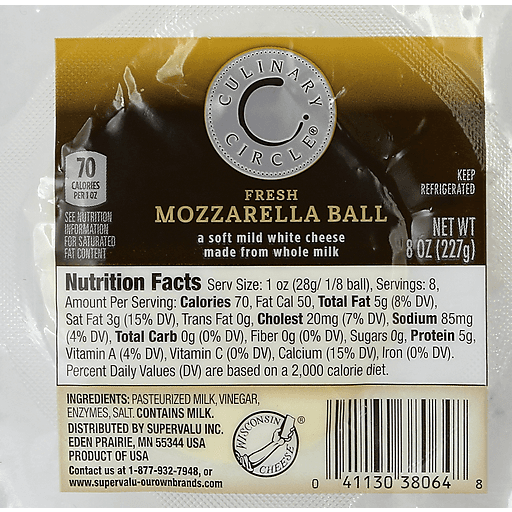 Culinary Circle Cheese, Fresh Mozzarella Ball