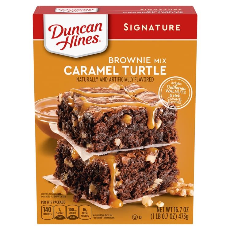 Duncan Hines Signature Caramel Turtle Brownie Mix
